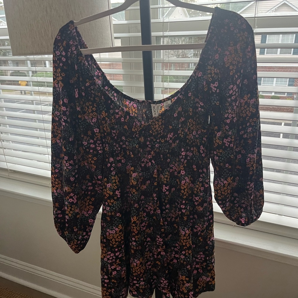 Roxy Black and Pink Floral Dress
